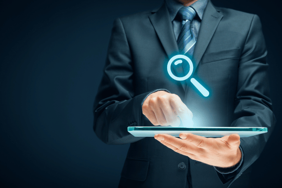 A person holding laptop