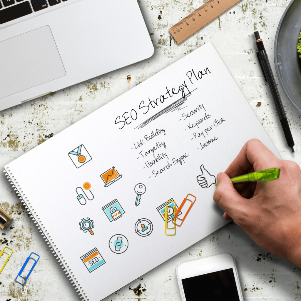 SEO strategy plan infographic