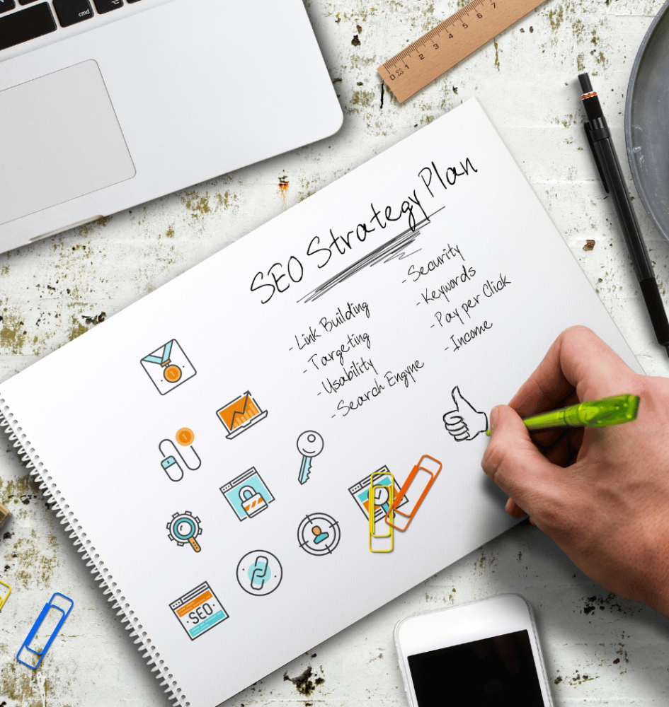 SEO strategy plan infographic